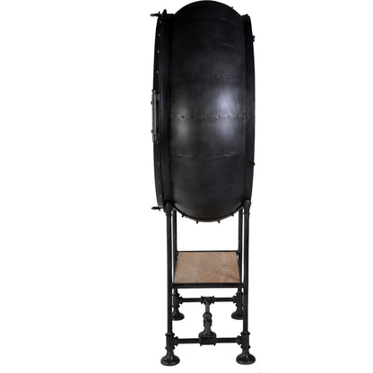 Roanoke Bar Cabinet by Butler Specialty Company in black. Made from iron, mango wood, mirror in a traditional style.