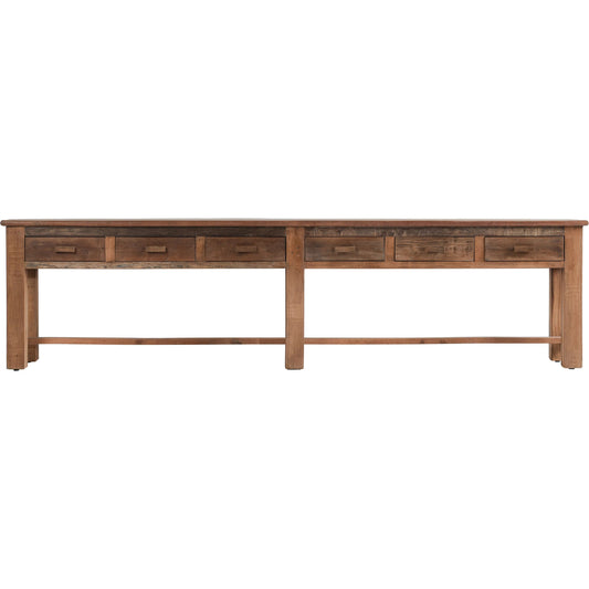 Ezra Console Table by Classic Home in natural. Made from reclaimed wood in a traditional style.
