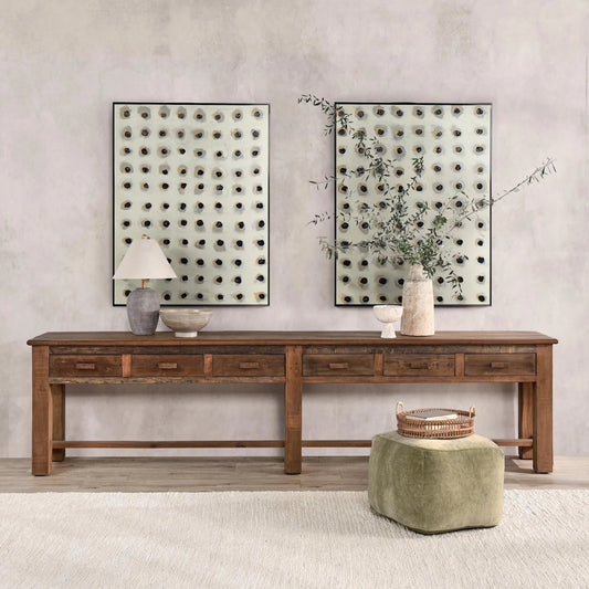 Ezra Console Table by Classic Home in natural. Made from reclaimed wood in a traditional style.