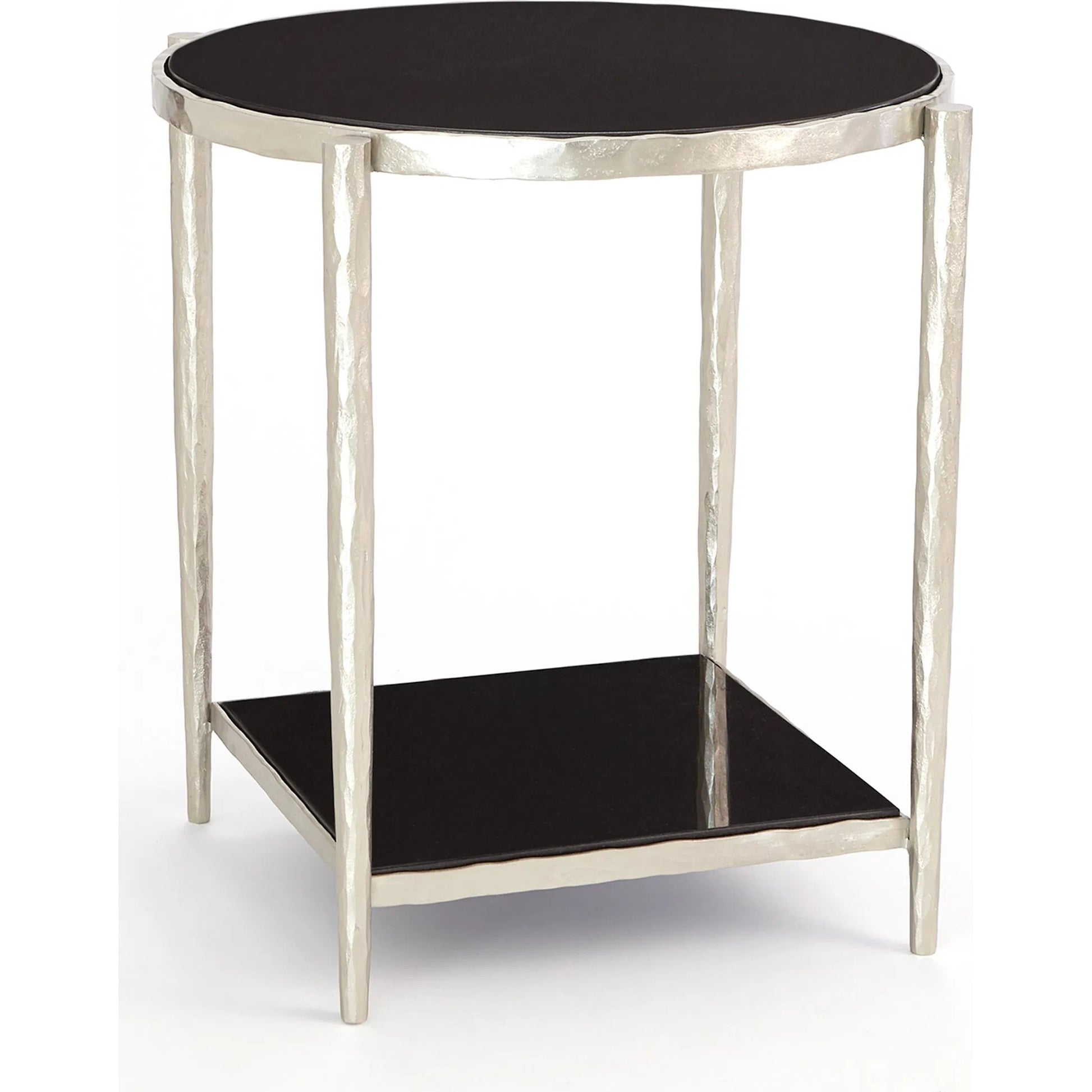 Circle/Square Side Table by Global Views. Made from iron, granite in a modern style.