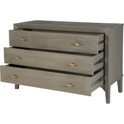 Rockport Dresser by Butler Specialty Company in warm gray, green. Made from mango wood in a traditional style.