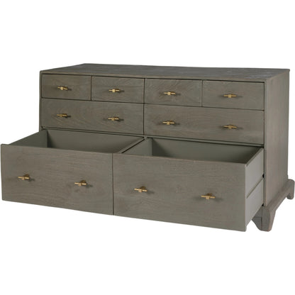Faro Dresser by Butler Specialty Company in warm gray, greenish. Made from mango wood in a transitional style.
