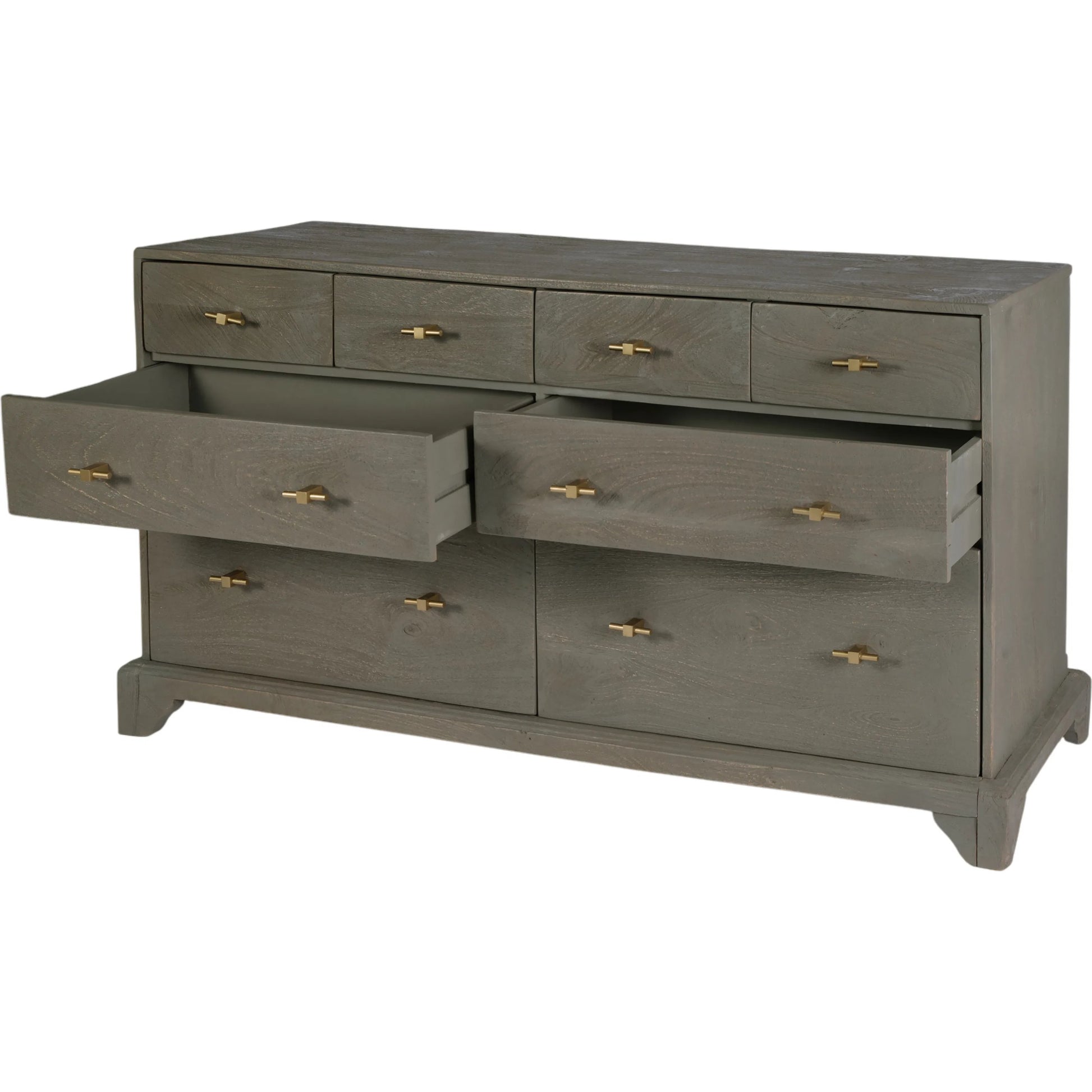 Faro Dresser by Butler Specialty Company in warm gray, greenish. Made from mango wood in a transitional style.