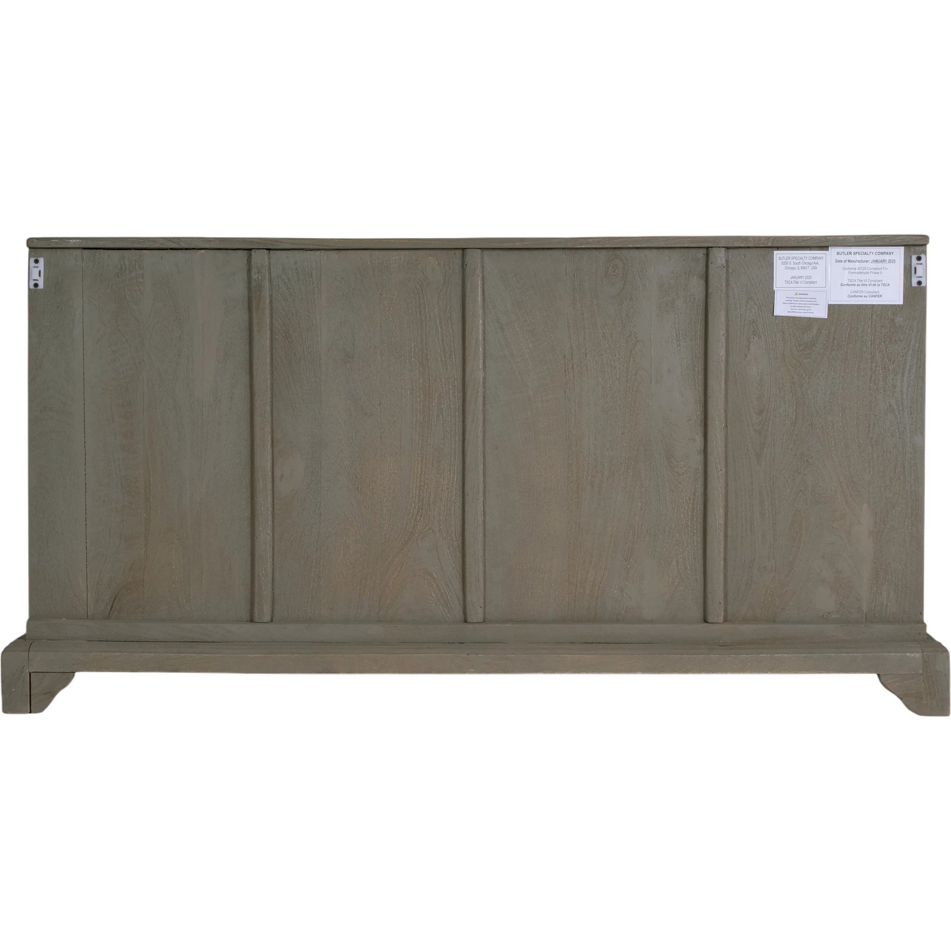 Faro Dresser by Butler Specialty Company in warm gray, greenish. Made from mango wood in a transitional style.