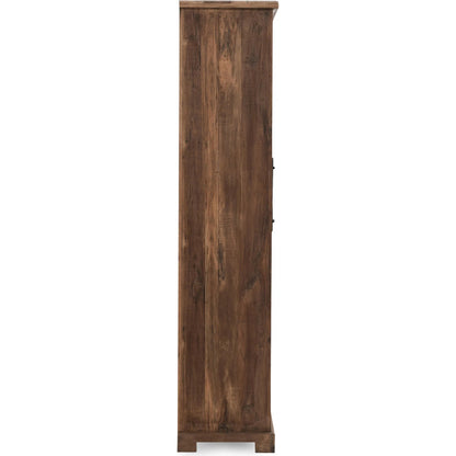 Zion Reclaimed Wood Display Cabinet by Classic Home in natural. Made from reclaimed wood, tempered glass in a unique style.