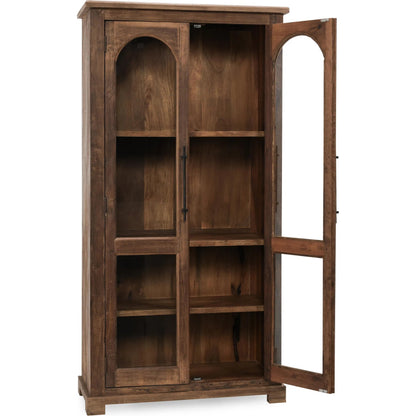Zion Reclaimed Wood Display Cabinet by Classic Home in natural. Made from reclaimed wood, tempered glass in a unique style.