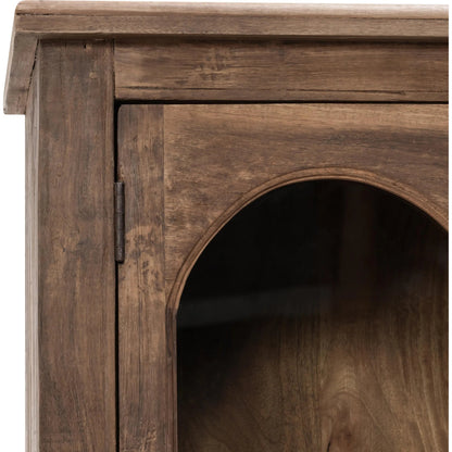 Zion Reclaimed Wood Display Cabinet by Classic Home in natural. Made from reclaimed wood, tempered glass in a unique style.