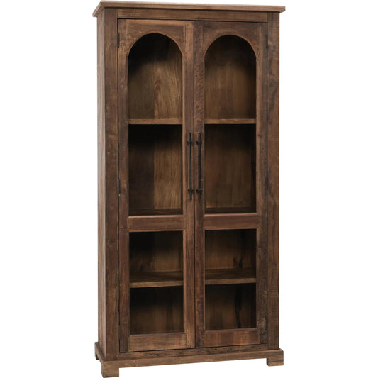 001 SI-2537820 | Primary Silo | Zion Reclaimed Wood Display Cabinet by Classic Home in natural. Made from reclaimed wood, tempered glass in a unique style.