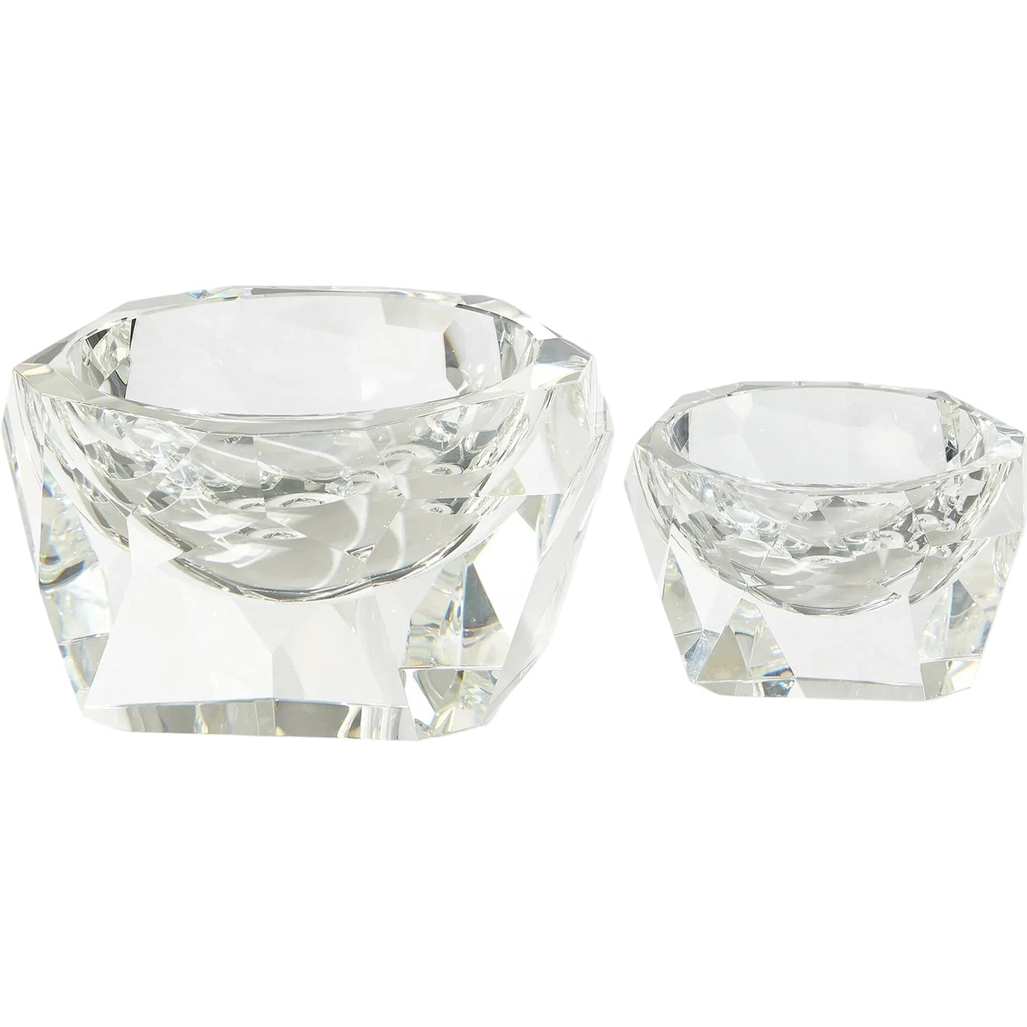 002 SI-2445955,SI-2445956 | Additional Silo | Multi Facet Crystal Bowl by Global Views in clear. Made from crystal in a transitional style.