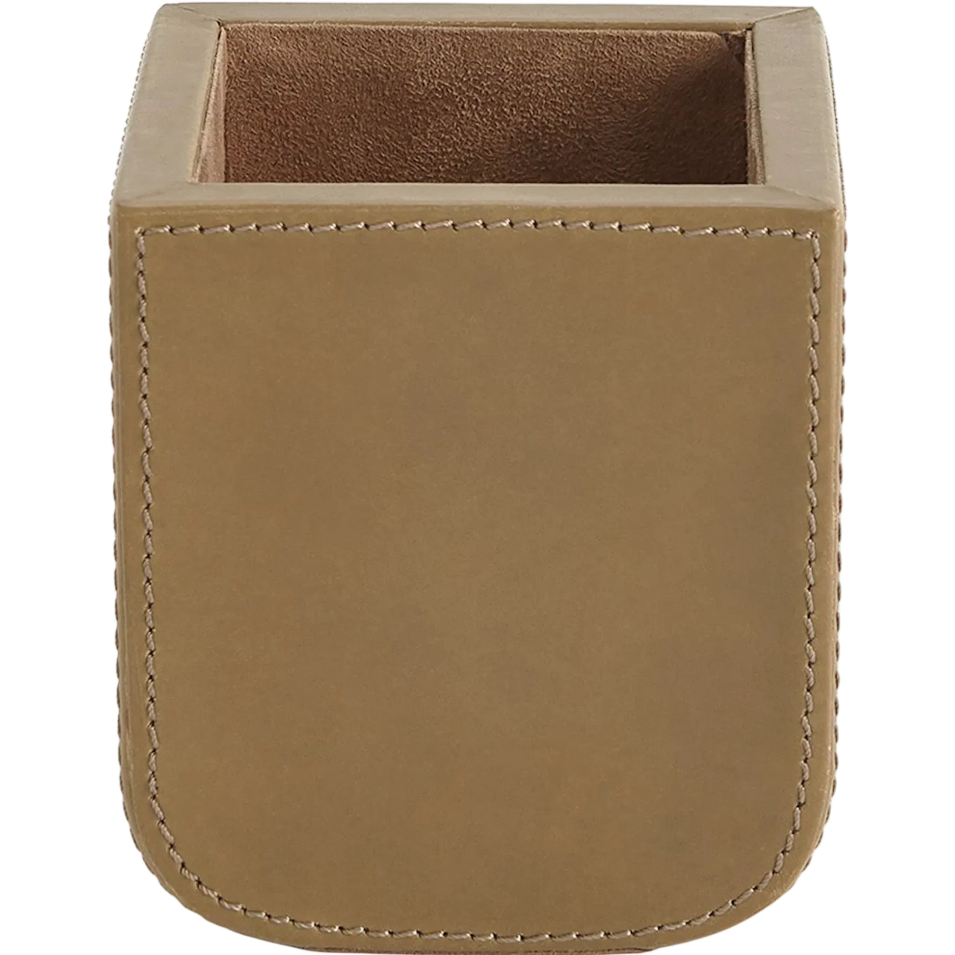 Radius Edge Leather Pencil Cup by Global Views. Made from unique in a transitional style.