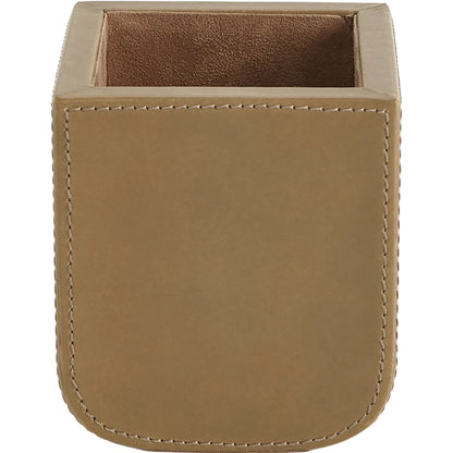 Radius Edge Leather Pencil Cup by Global Views. Made from unique in a transitional style.