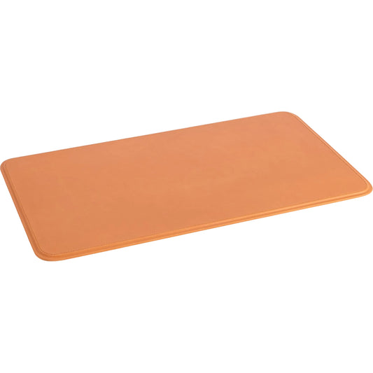Radius Edge Leather Desk Blotter by Global Views in orange. Made from mdf, lining material cloth polysuede, top grain marble leather in a unique style.
