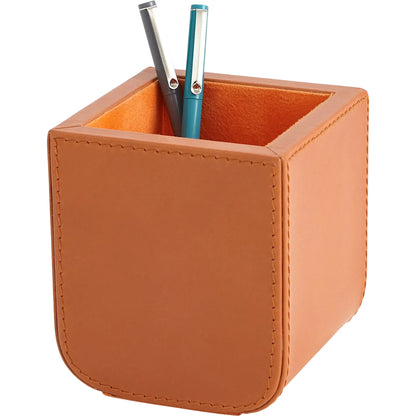 Radius Edge Leather Pencil Cup by Global Views. Made from unique in a transitional style.