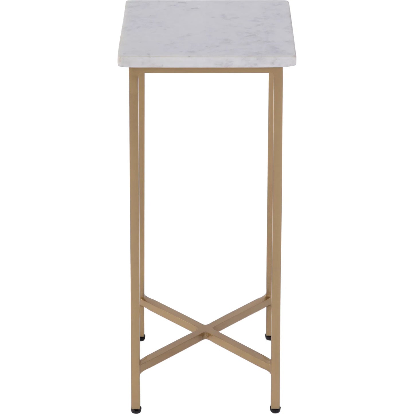 002 SI-2448206 | Additional Silo | Paulina End Table by Butler Specialty Company in white, antique gold. Made from iron, marble in a modern style.