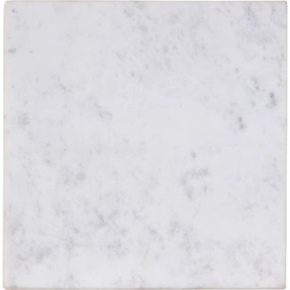 Paulina End Table by Butler Specialty Company in white, antique gold. Made from iron, marble in a modern style.
