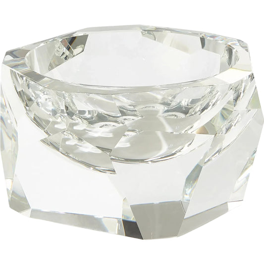 Multi Facet Crystal Bowl by Global Views in clear. Made from crystal in a unique style.