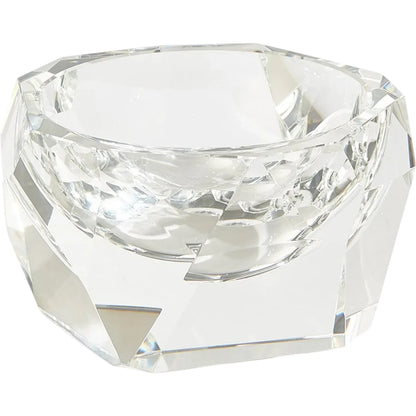Multi Facet Crystal Bowl by Global Views in clear. Made from crystal in a transitional style.