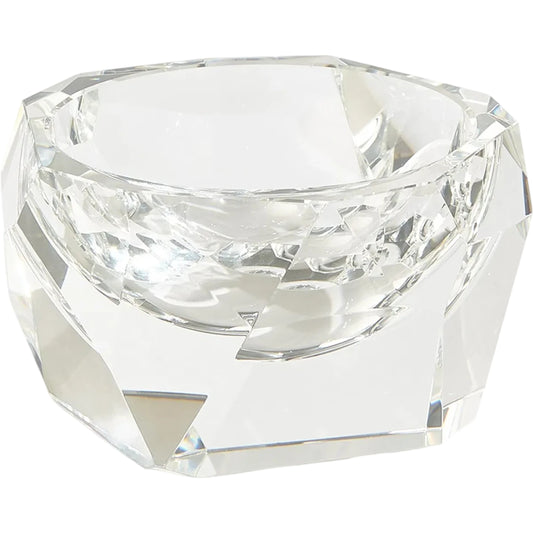 Multi Facet Crystal Bowl by Global Views in clear. Made from crystal in a unique style.