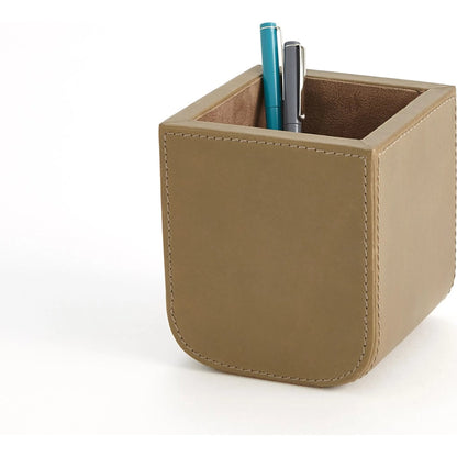 Radius Edge Leather Pencil Cup by Global Views. Made from unique in a transitional style.