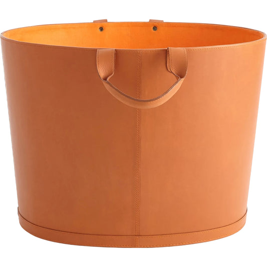 Oversized Oval Leather Basket by Global Views in marble. Made from unique in a unique style.