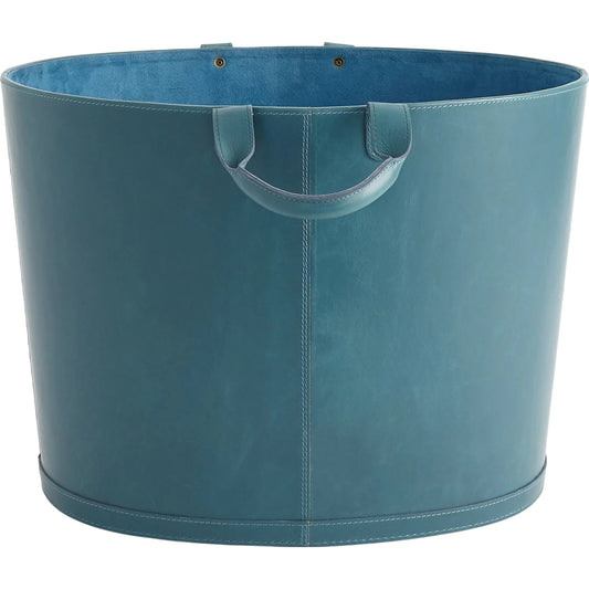 Oversized Oval Leather Basket by Global Views in marble. Made from unique in a unique style.