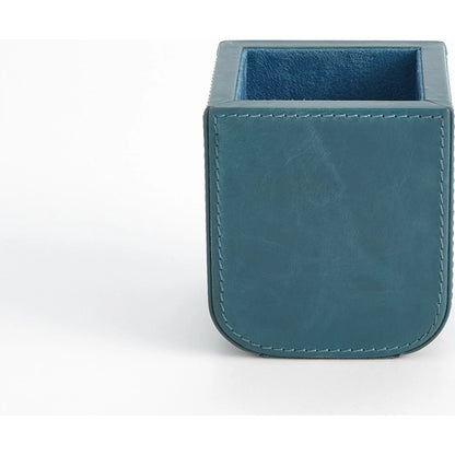 Radius Edge Leather Wastebasket by Global Views. Made from unique in a transitional style.