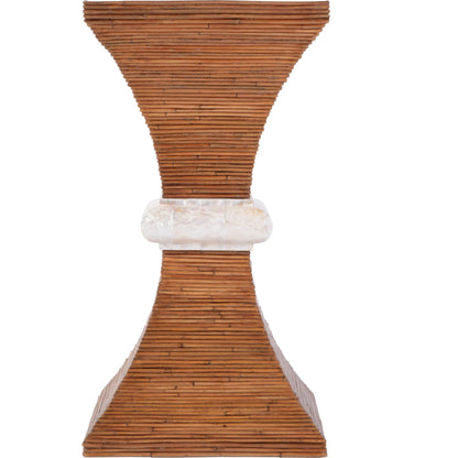 Marikit Side Table by Butler Specialty Company in heritage brown. Made from gmelina solids, arorog inlay, kabibi shell, plywood in a rustic style.