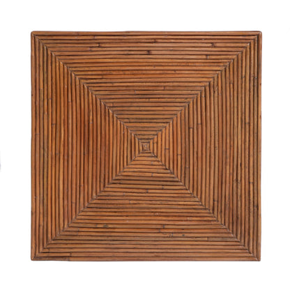 Marikit Side Table by Butler Specialty Company in heritage brown. Made from gmelina solids, arorog inlay, kabibi shell, plywood in a rustic style.