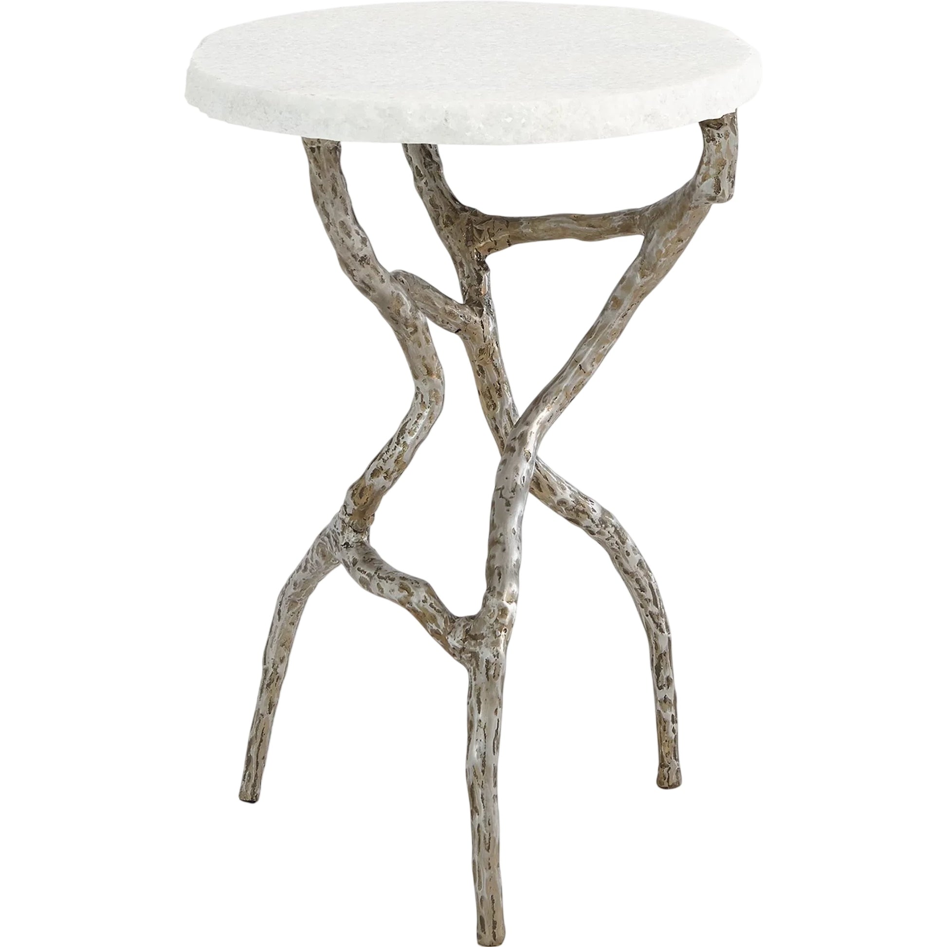 Root Table by Global Views. Made from cast iron, iron, honed white marble in a modern style.