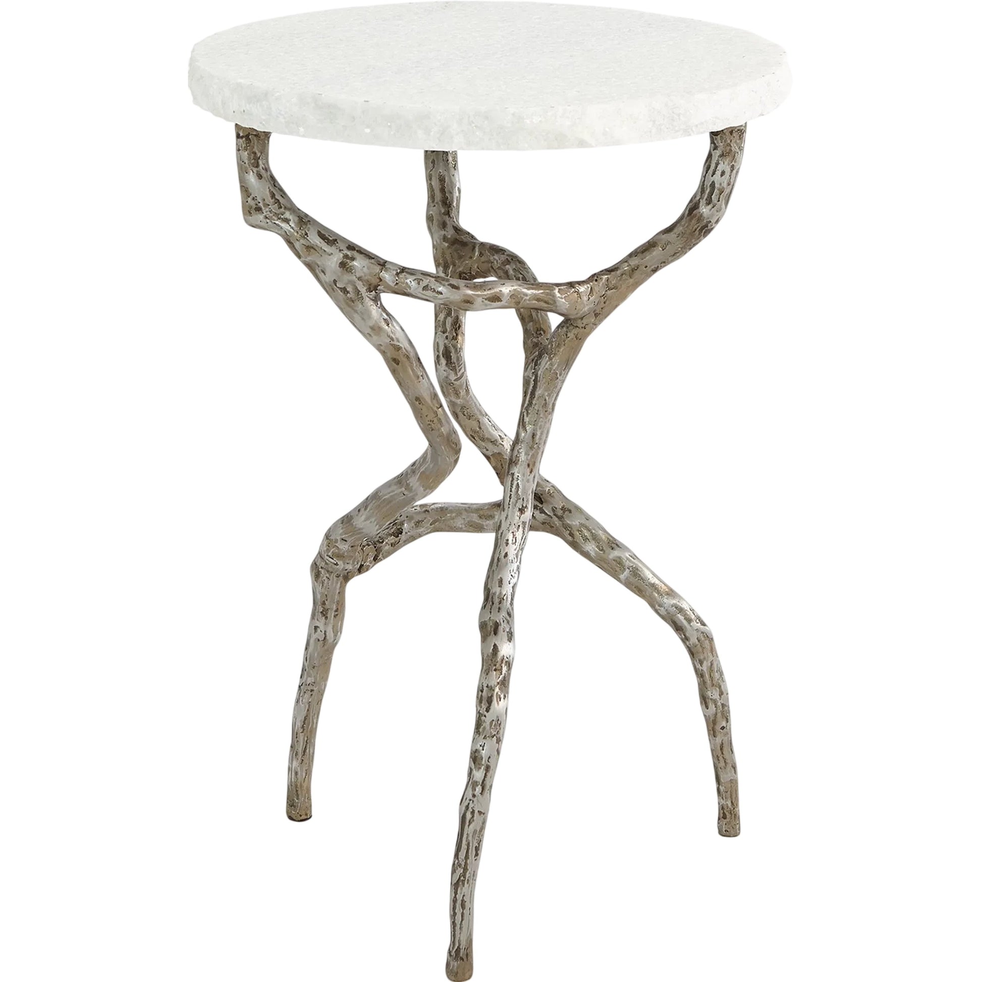 Root Table by Global Views. Made from cast iron, iron, honed white marble in a modern style.