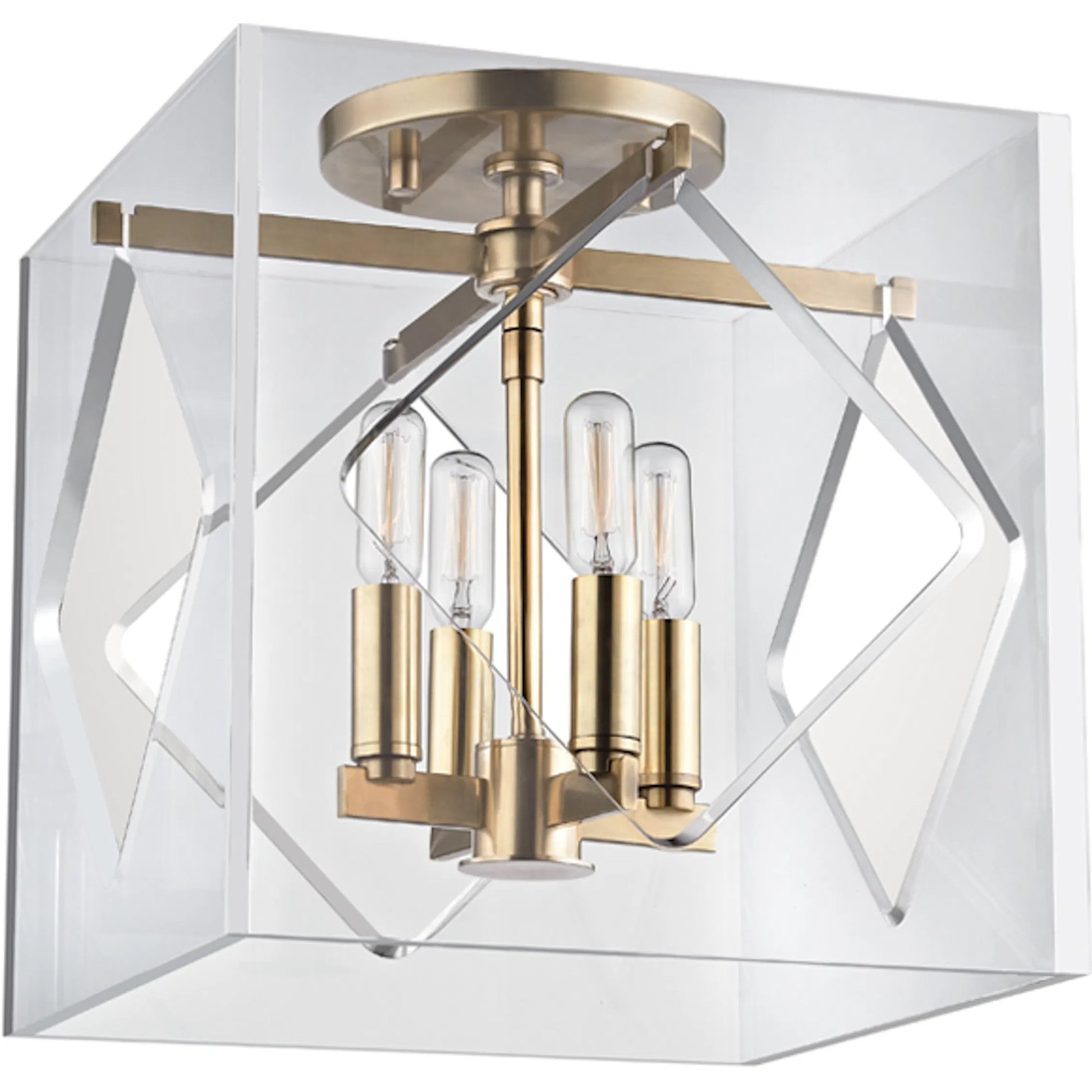 Travis Flush Mount by Hudson Valley. Made from brass in a modern style.