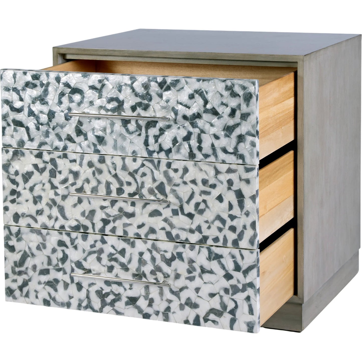 001 SI-2472694 | Additional Silo | Maganda Accent Chest by Butler Specialty Company in heritage gray. Made from gmelina wood, mdf, oak veneer, tortoise capiz in a eclectic & global style.