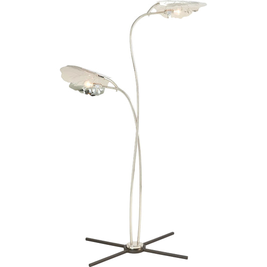 Rimini Floor Lamp by Global Views in nickel. Made from brass, mild steel in a unique style.