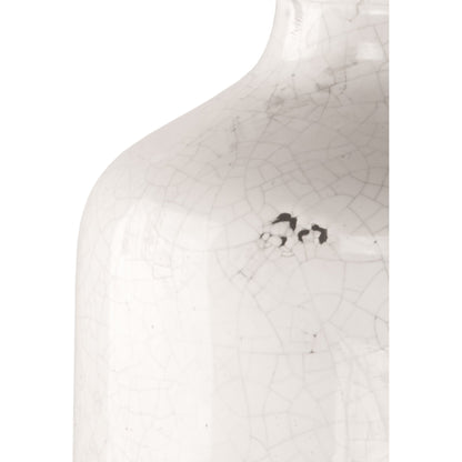 Distressed Crackle White Ceramic Vase by Zentique in distressed crackle white. Made from ceramic in a modern style.