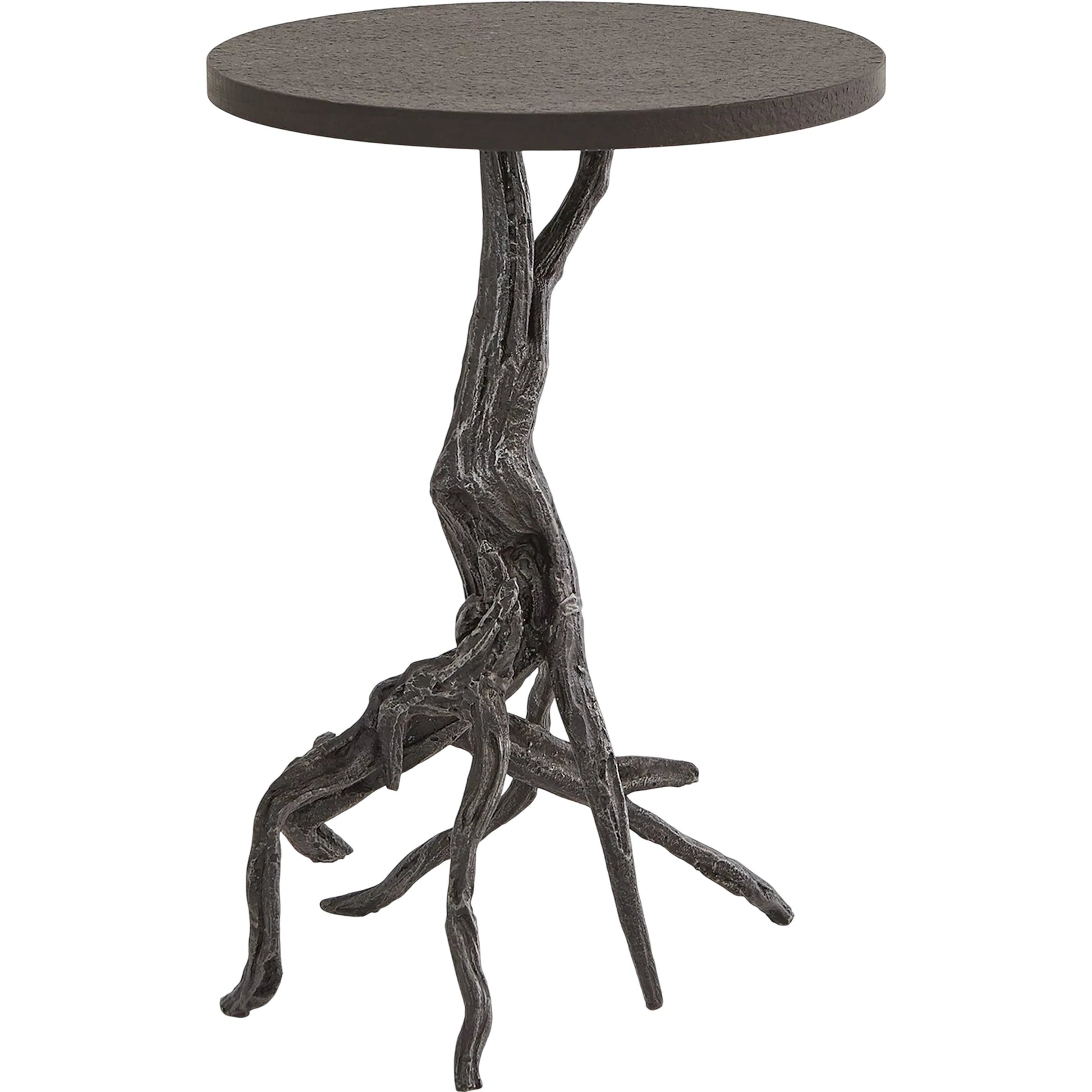 Monterey Table by Global Views in natural iron. Made from iron, honed black marble in a cottage & farmhouse style.