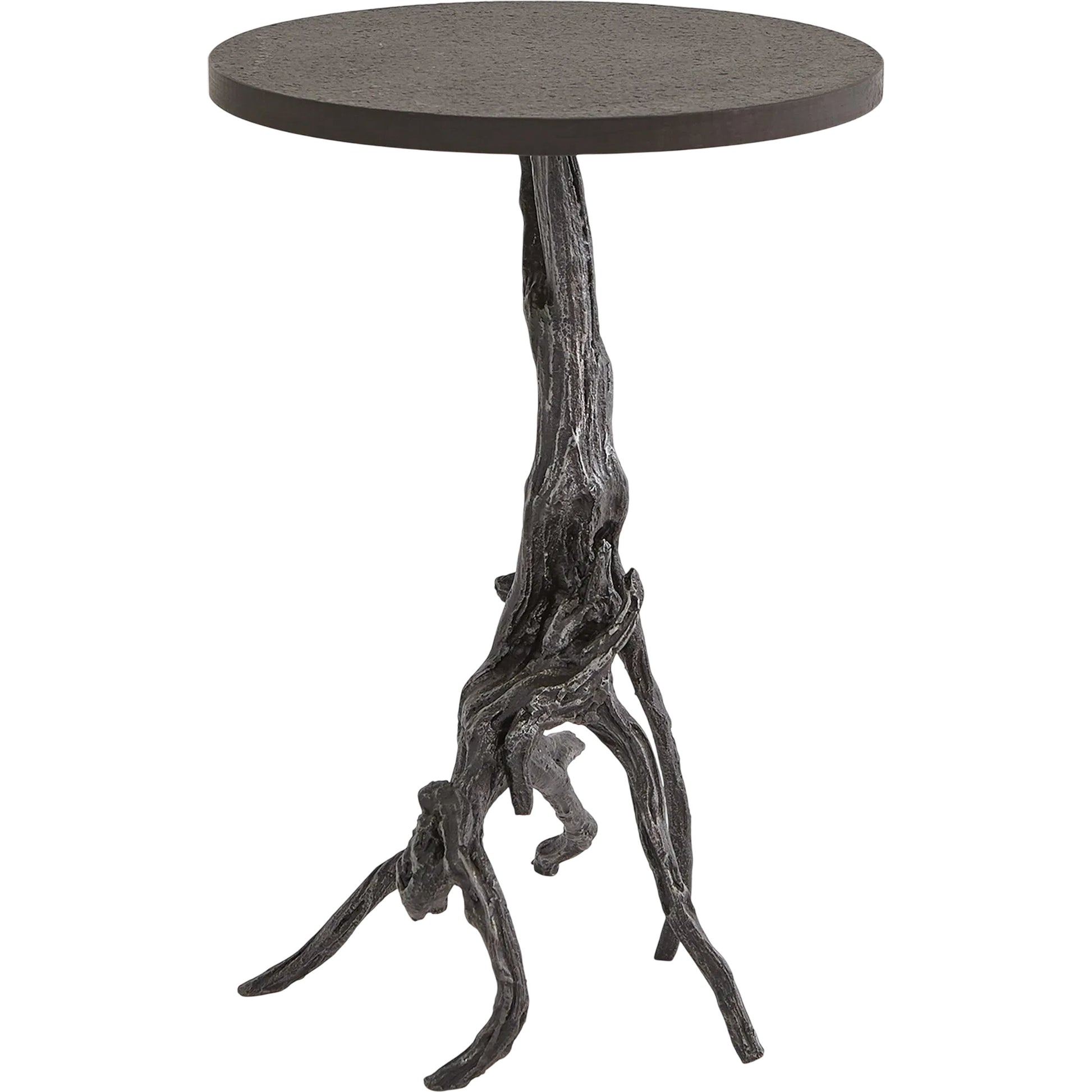 Monterey Table by Global Views in natural iron. Made from iron, honed black marble in a cottage & farmhouse style.