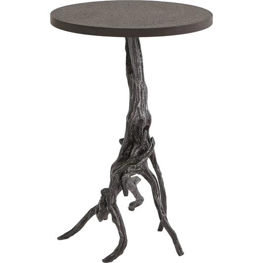 Monterey Table by Global Views in natural iron. Made from iron, honed black marble in a unique style.