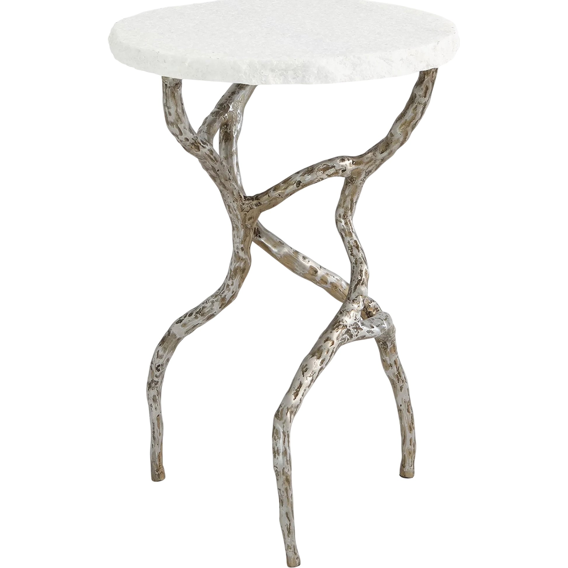 Root Table by Global Views. Made from cast iron, iron, honed white marble in a modern style.