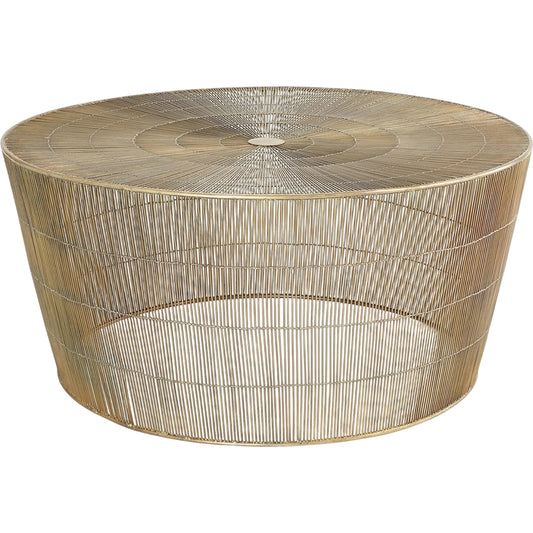 Radiance Coffee Table by Global Views in antique brass. Made from iron in a unique style.