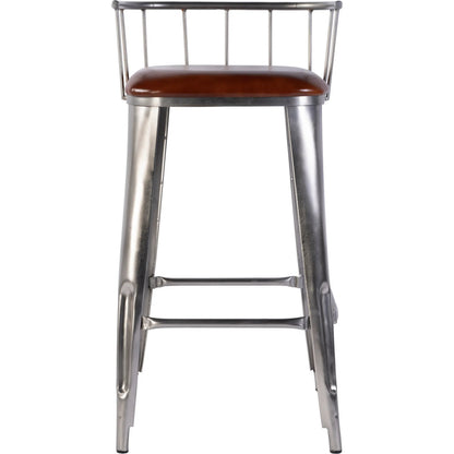 Coriander Bar Stool by Butler Specialty Company in brown leather. Made from iron, leather in a modern style.