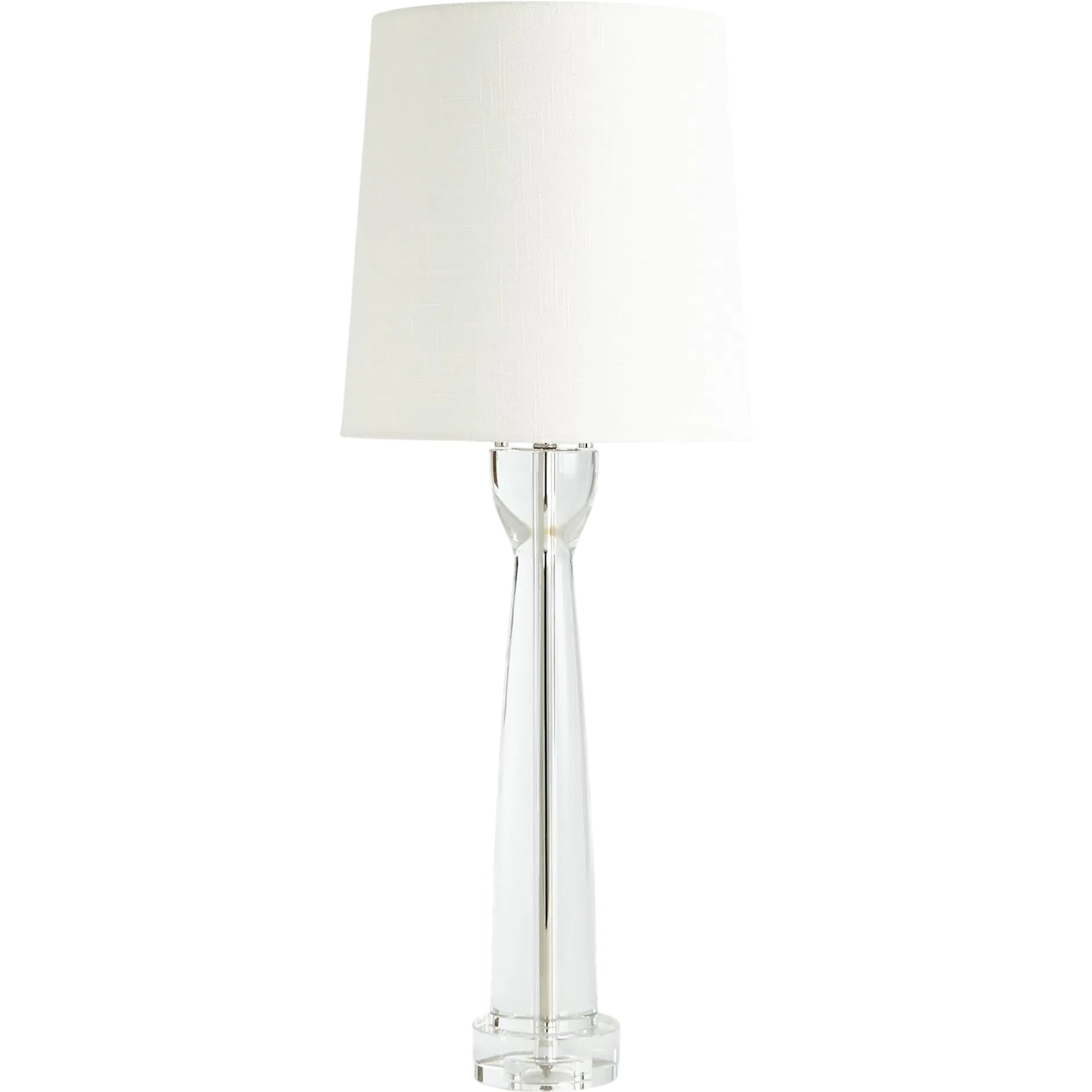 Modern Crystal Column Lamp by Global Views. Made from crystal, linen in a transitional style.