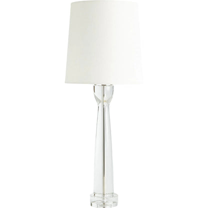 Modern Crystal Column Lamp by Global Views. Made from crystal, linen in a transitional style.