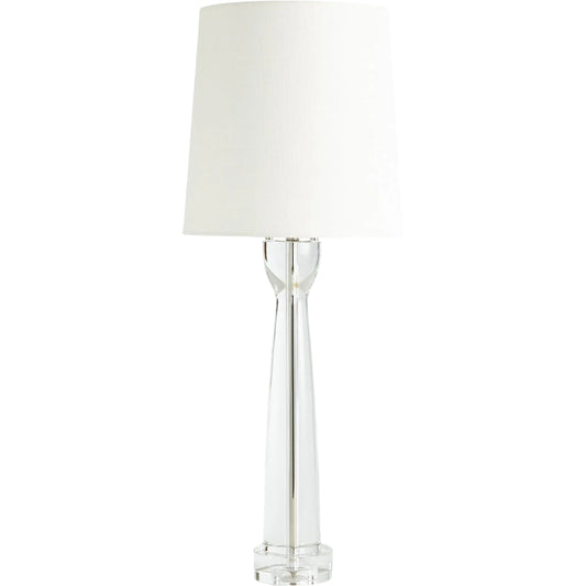 Modern Crystal Column Lamp by Global Views. Made from crystal, linen in a unique style.