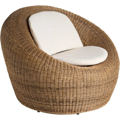 Oasis Sea Pod Swivel Chair by Universal Furniture in nomad snow. Made from 92% polyester, 8% linen in a rustic style.