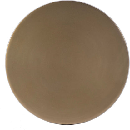 Bartel Pedestal Base End Table by Butler Specialty Company in antique gold. Made from aluminum in a modern style.