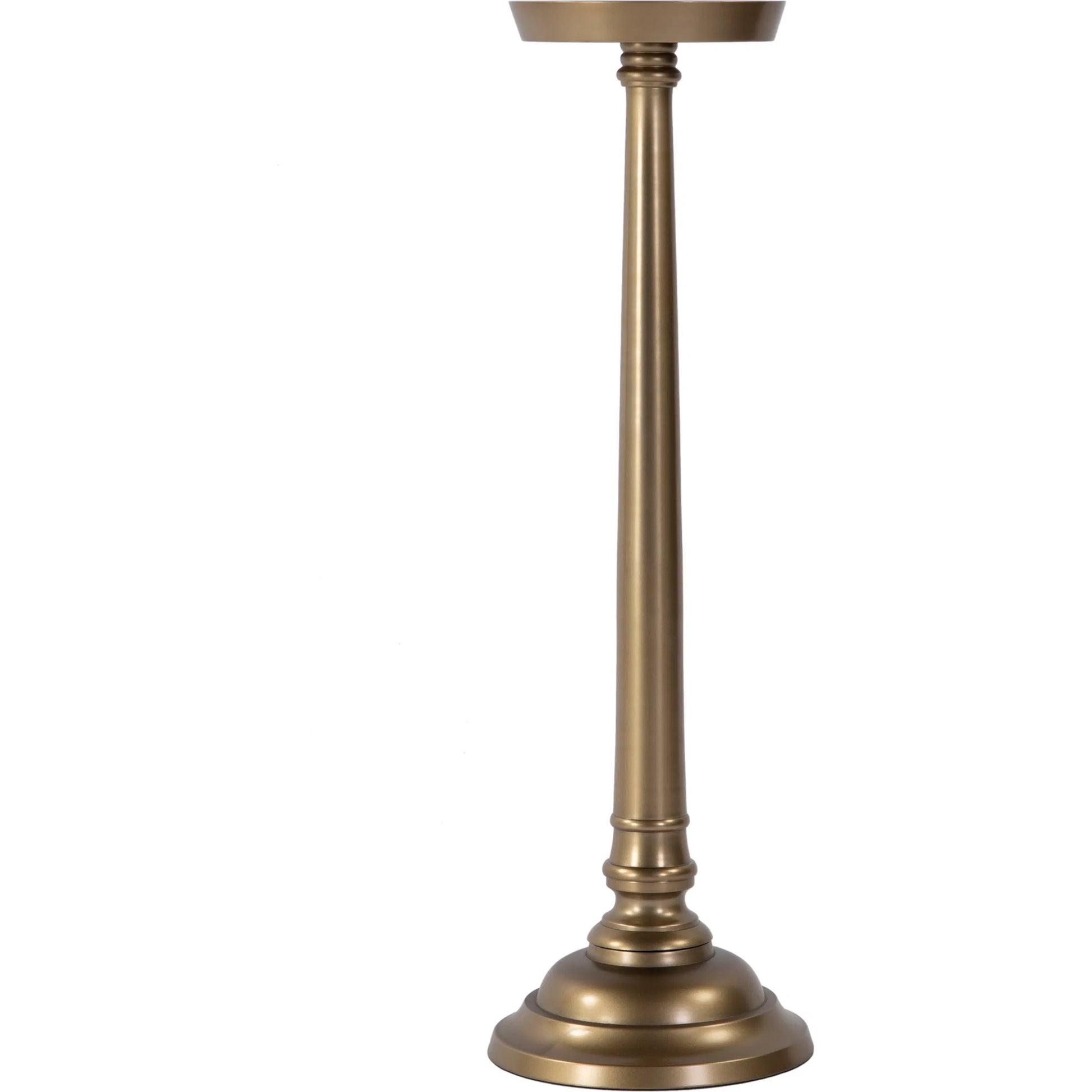 Tilly Pedestal Base End Table by Butler Specialty Company. Made from aluminum in a traditional style.