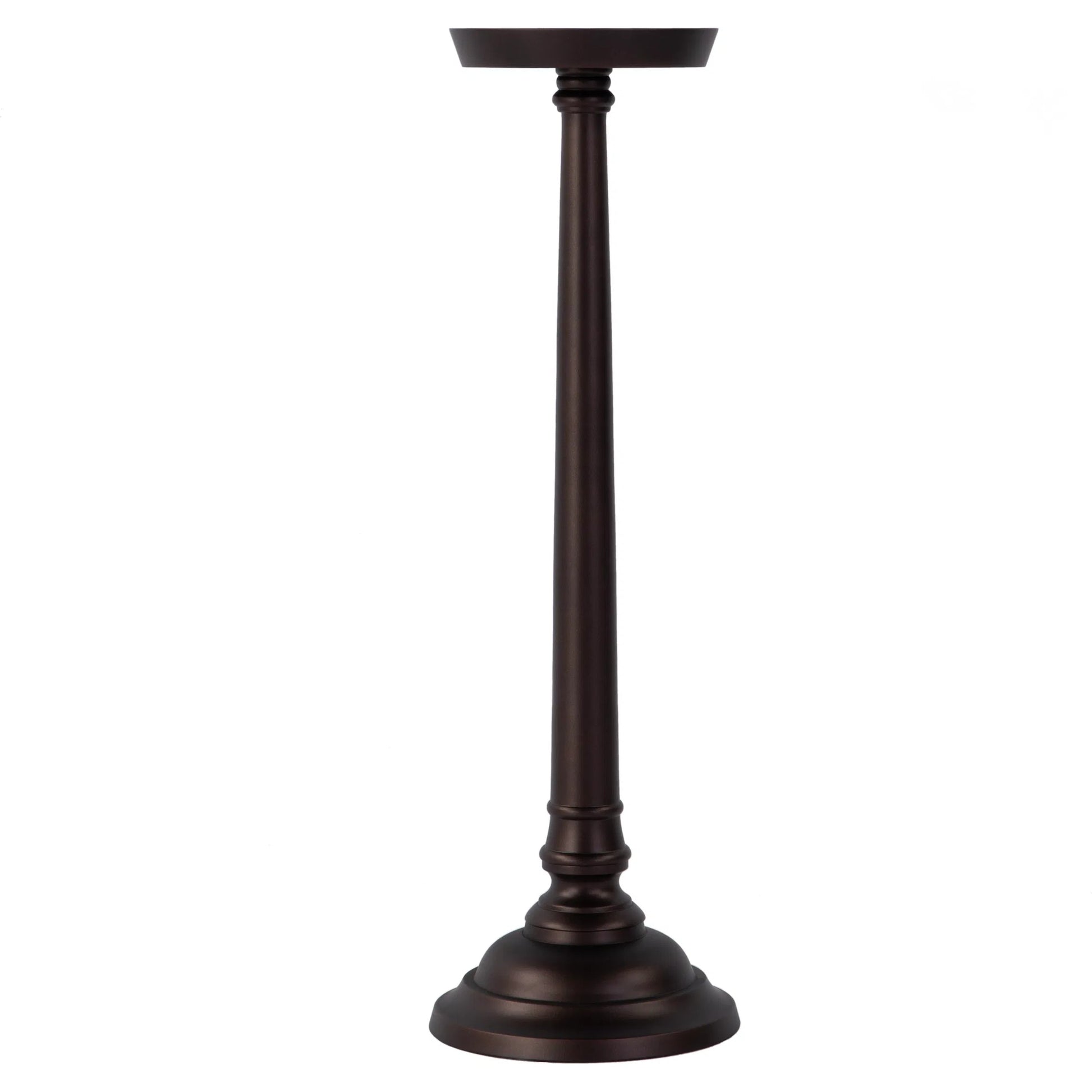 Tilly Pedestal Base End Table by Butler Specialty Company. Made from aluminum in a traditional style.