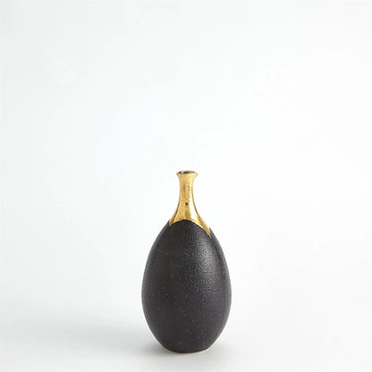 Dipped Golden Crackle/Black Cylinder Vase by Global Views in black and gold. Made from unique in a modern style.