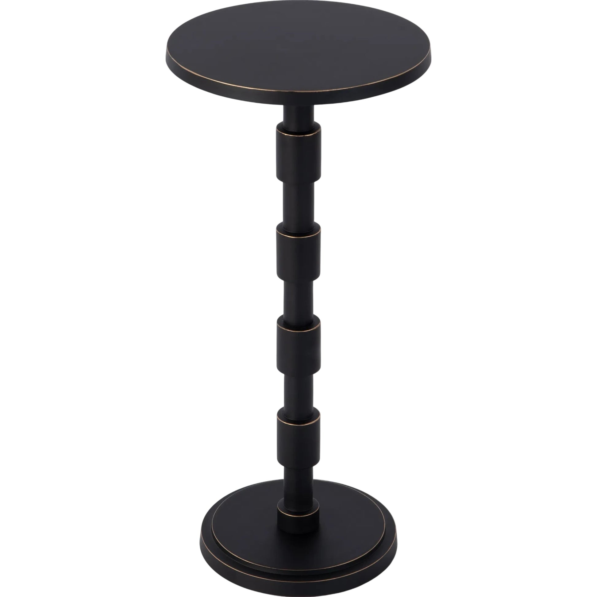 Delano Pedestal Base End Table by Butler Specialty Company in bronze. Made from aluminum in a modern style.