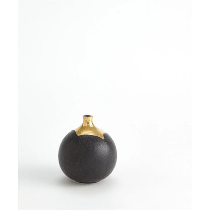 Dipped Golden Crackle/Black Cylinder Vase by Global Views in black and gold. Made from unique in a modern style.